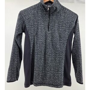 Columbia 1/4 Zip Pullover Women's Medium Black Pattern Sweater Mock Neck Outdoor